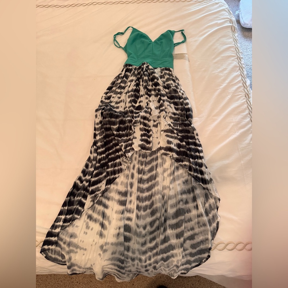 Necessary Clothing Teal and Black High Low Dress